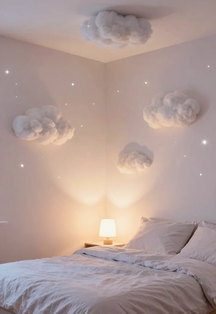 15 Wall Decals for Bedroom Ideas: Easy Creative Update - 6. Dreamy Clouds and Stars 1