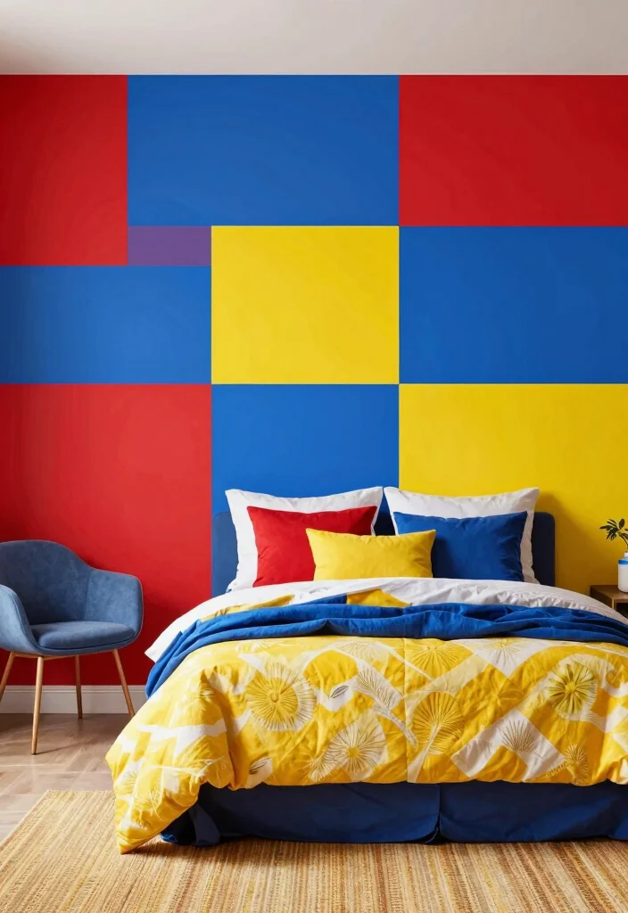 15 Wall Decals for Bedroom Ideas: Easy Creative Update - 8. Bold Color Blocks 1