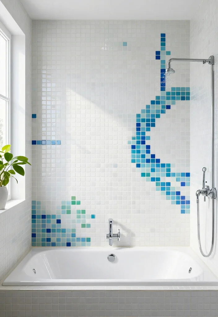 15 White Bathroom Tile Ideas For Bright Fresh Spaces - 10. White Mosaic Tiles 1