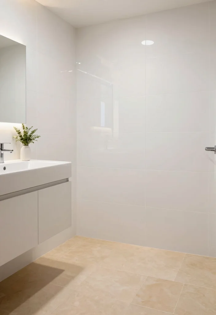 15 White Bathroom Tile Ideas For Bright Fresh Spaces - 12. Glossy vs. Matte Finish 1