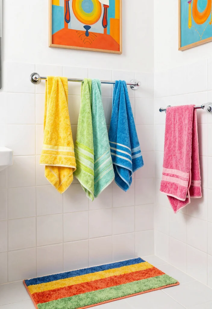 15 White Bathroom Tile Ideas For Bright Fresh Spaces - 13. White Tiles with Colorful Accents 1