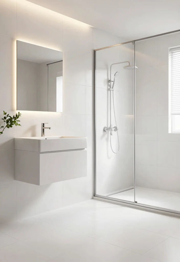 15 White Bathroom Tile Ideas For Bright Fresh Spaces - 3. Large Format Tiles 1