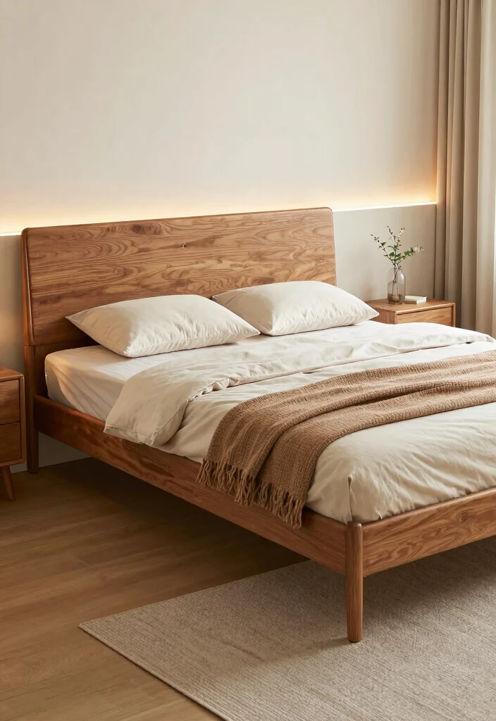 15 Wooden Bedframe Bedroom Ideas for a Natural Warm Style - 12. Adjustable Wooden Bedframe 1