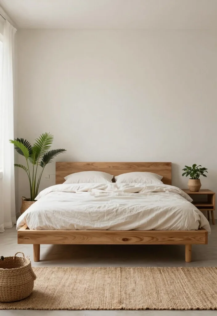 15 Wooden Bedframe Bedroom Ideas for a Natural Warm Style - 6. Platform Bed with Natural Textures 1