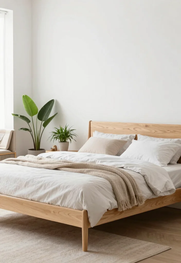 15 Wooden Bedframe Bedroom Ideas for a Natural Warm Style - 9. Scandinavian-Inspired Wooden Bedframe 1