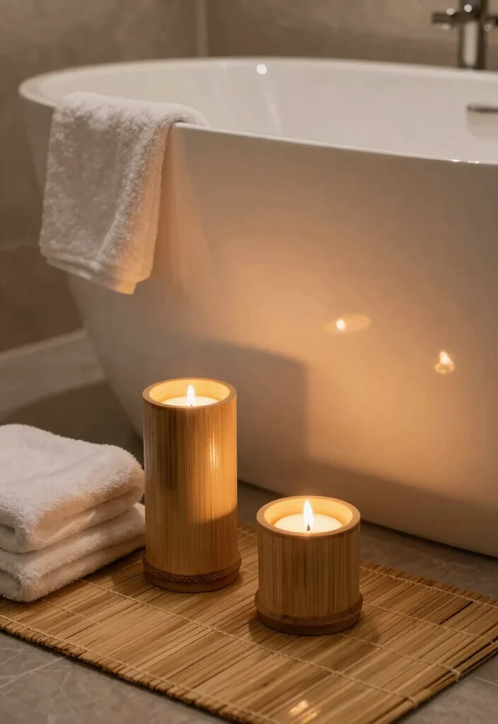 16 Bamboo Bathroom Decor Ideas With Zen Energy - 13. Bamboo Candle Holders 1