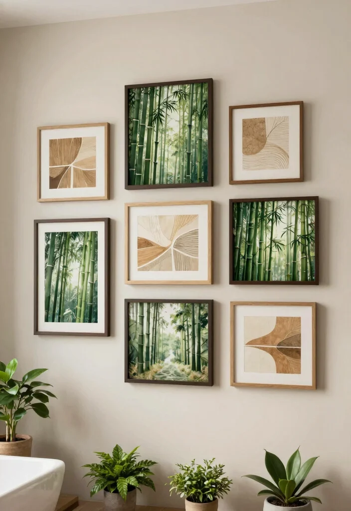 16 Bamboo Bathroom Decor Ideas With Zen Energy - 8. Bamboo Wall Art 1