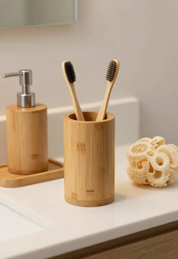 16 Bamboo Bathroom Decor Ideas With Zen Energy - 9. Bamboo Toothbrush Holder 1