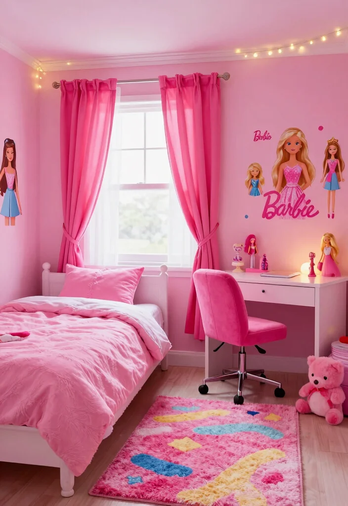 16 Barbie Bedroom Ideas for Kids Cute Playful Dreams - 1. Barbie Pink Paradise 1