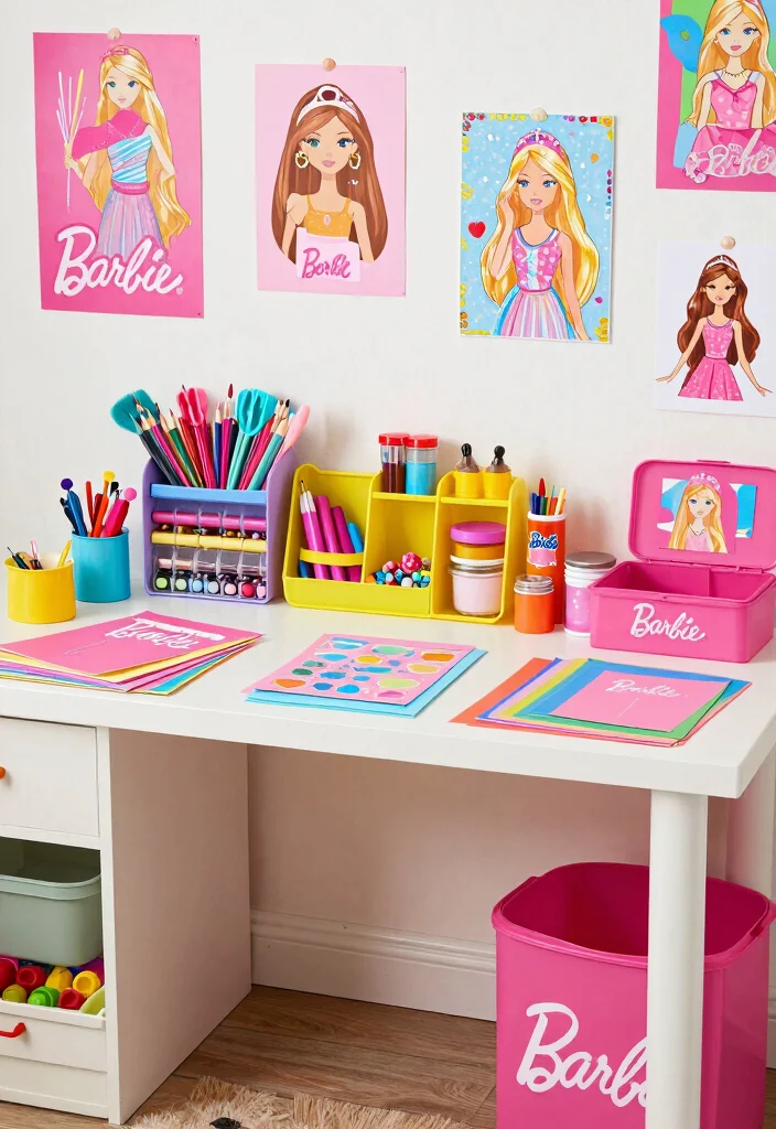16 Barbie Bedroom Ideas for Kids Cute Playful Dreams - 16. Barbie World of Crafts 1