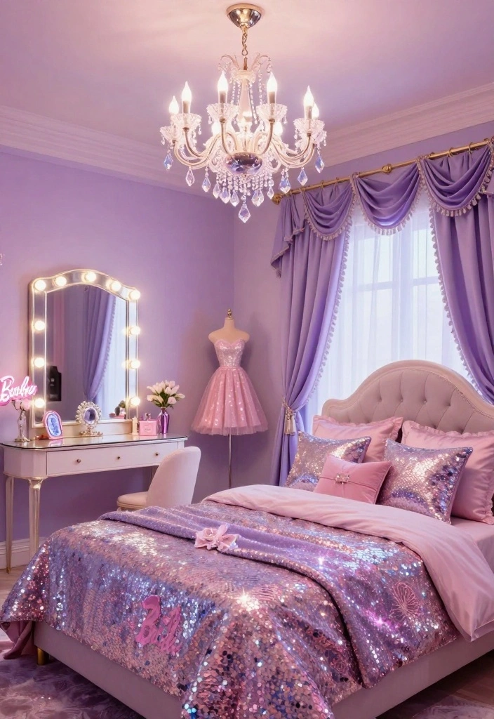 16 Barbie Bedroom Ideas for Kids Cute Playful Dreams - 2. Glitter and Glam 1
