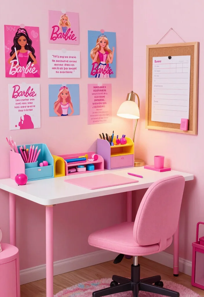 16 Barbie Bedroom Ideas for Kids Cute Playful Dreams - 8. Barbie’s Dream Workspace 1