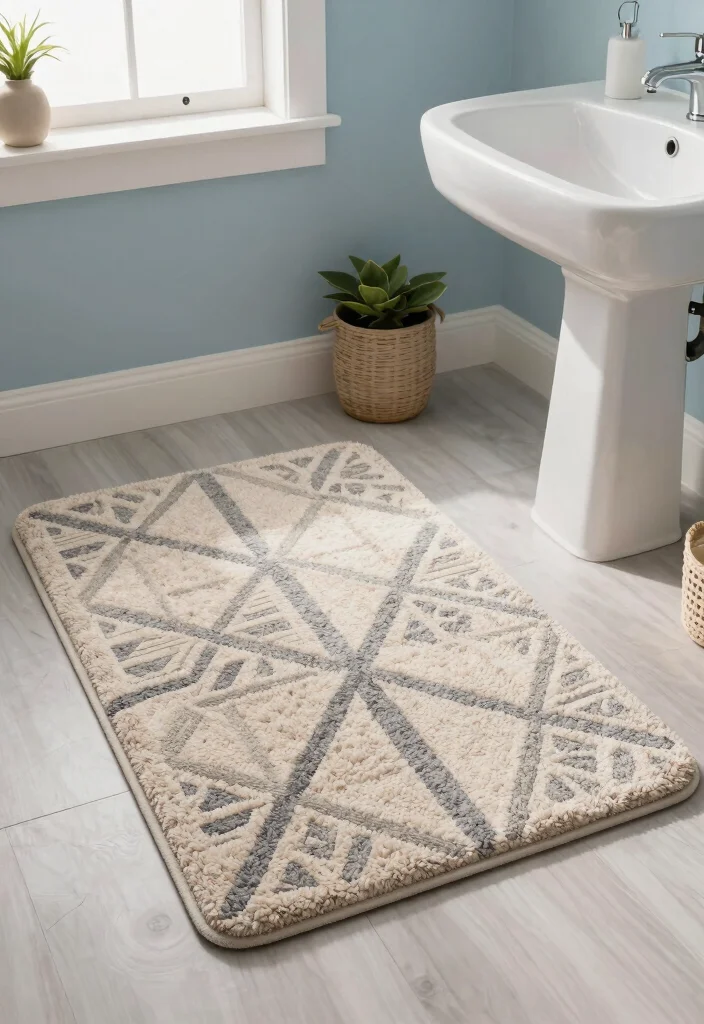 16 Bathroom Arrangement Ideas For Better Flow - 10. Bath Mat Impact 1