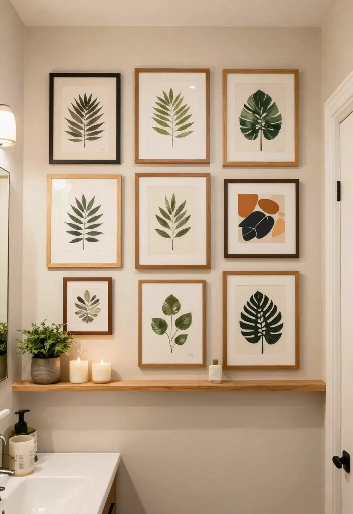 16 Bathroom Arrangement Ideas For Better Flow - 11. Artwork and Wall Decor 1