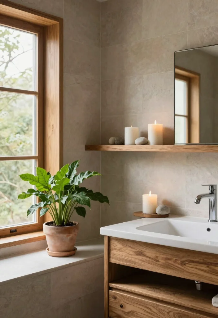 16 Bathroom Arrangement Ideas For Better Flow - 15. Incorporate Natural Elements 1
