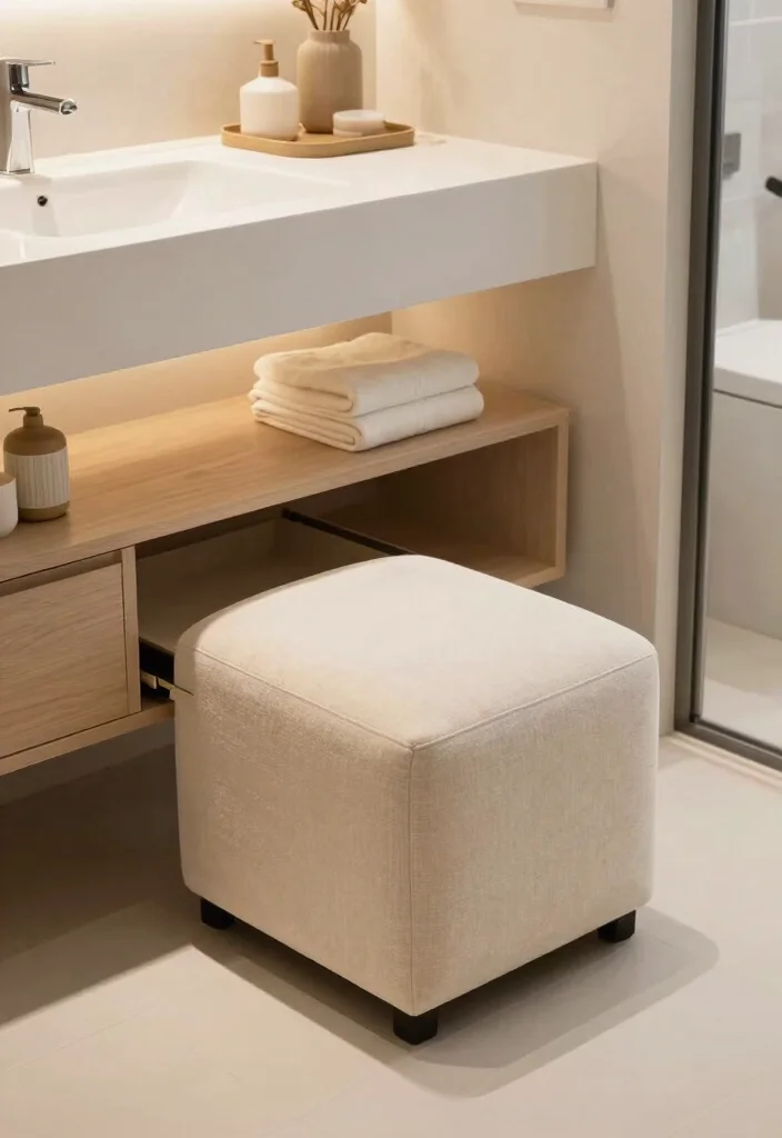 16 Bathroom Arrangement Ideas For Better Flow - 3. Multi-Functional Furniture 1