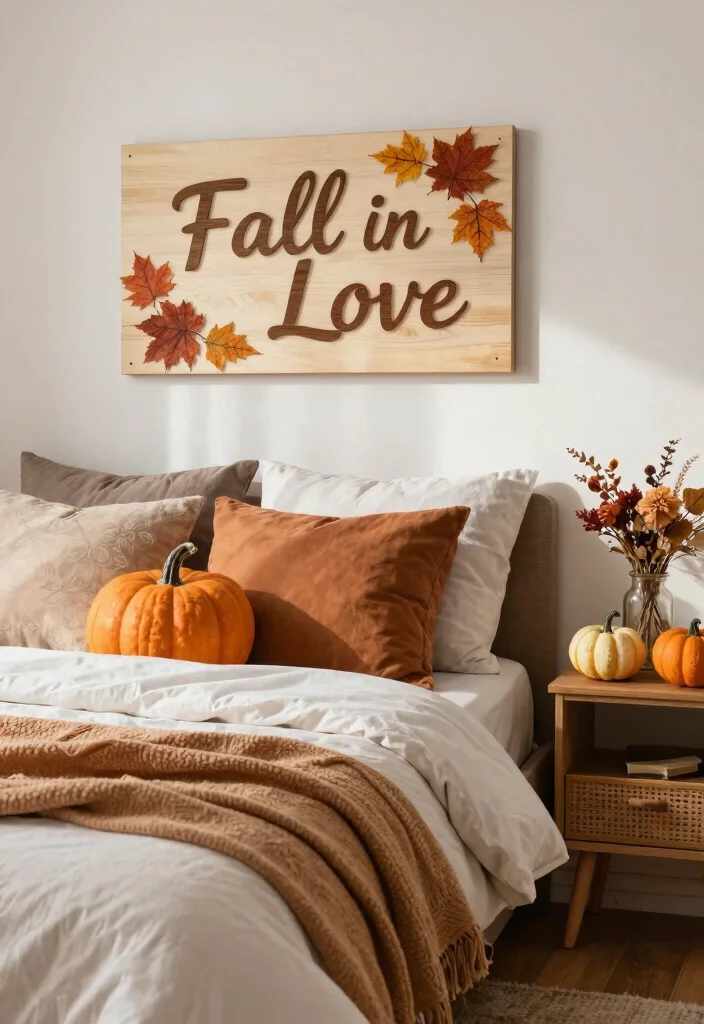 16 Bedroom Signs Above Bed Ideas for a Cute Personal Touch - 11. Seasonal Decor Signs 1