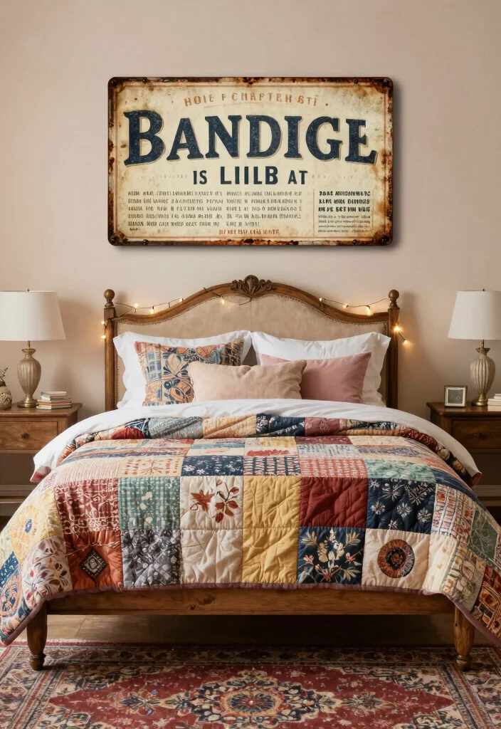 16 Bedroom Signs Above Bed Ideas for a Cute Personal Touch - 3. Vintage-Inspired Signs 1