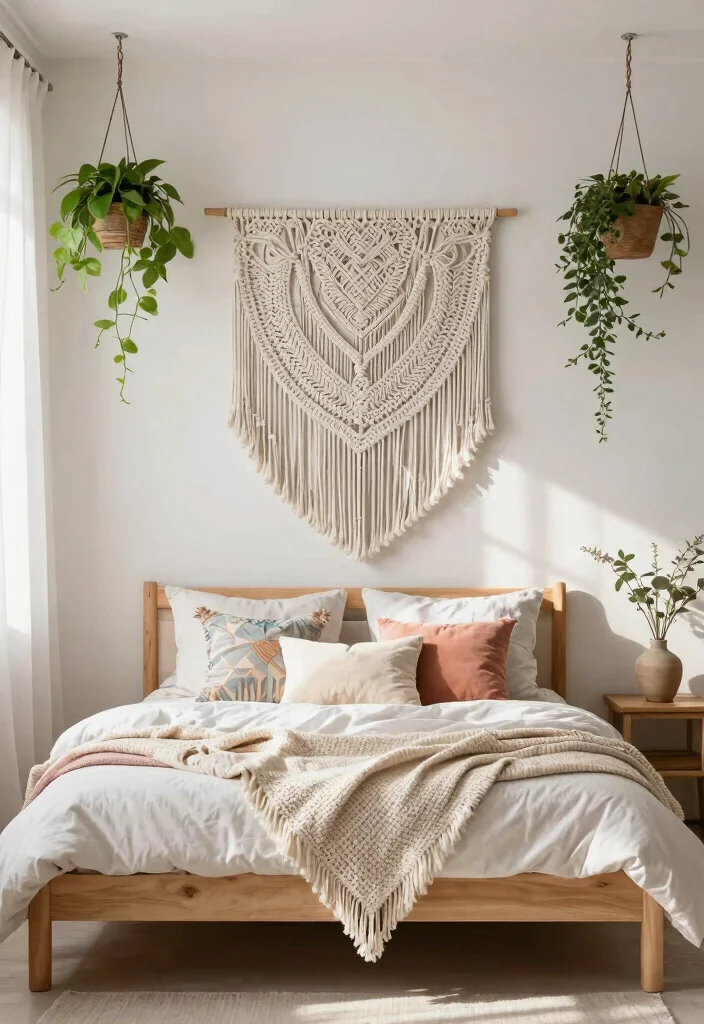 16 Bedroom Signs Above Bed Ideas for a Cute Personal Touch - 6. Bohemian Style Macrame Signs 1