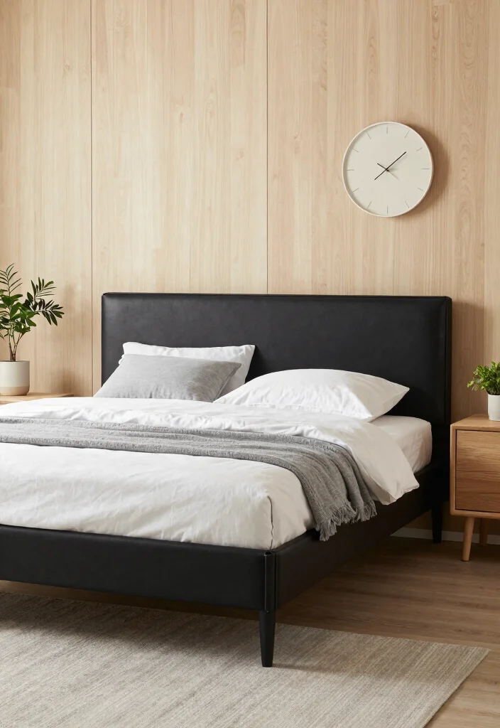 16 Black Bed Set Bedroom Ideas for a Sleek Modern Look - 7. Scandinavian Black Bed Set Inspiration 1