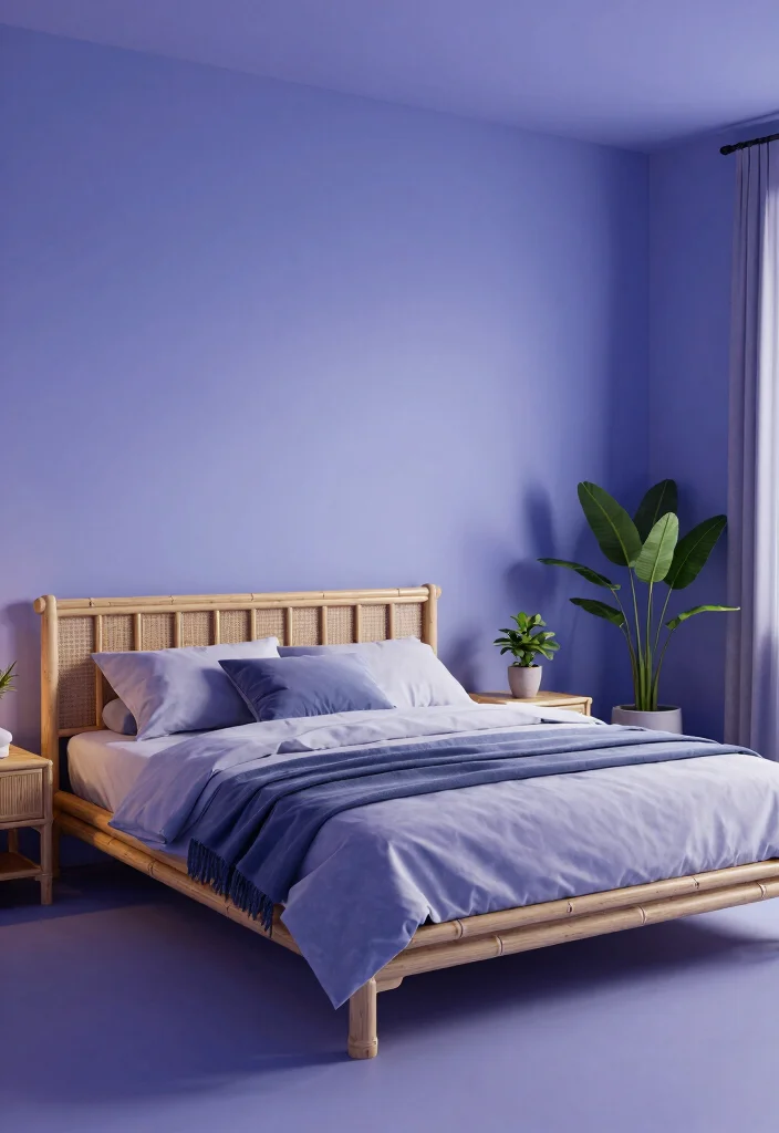 16 Blue and Purple Bedroom Ideas: Dreamy Color Blend - 13. Zen Retreat Oasis 1