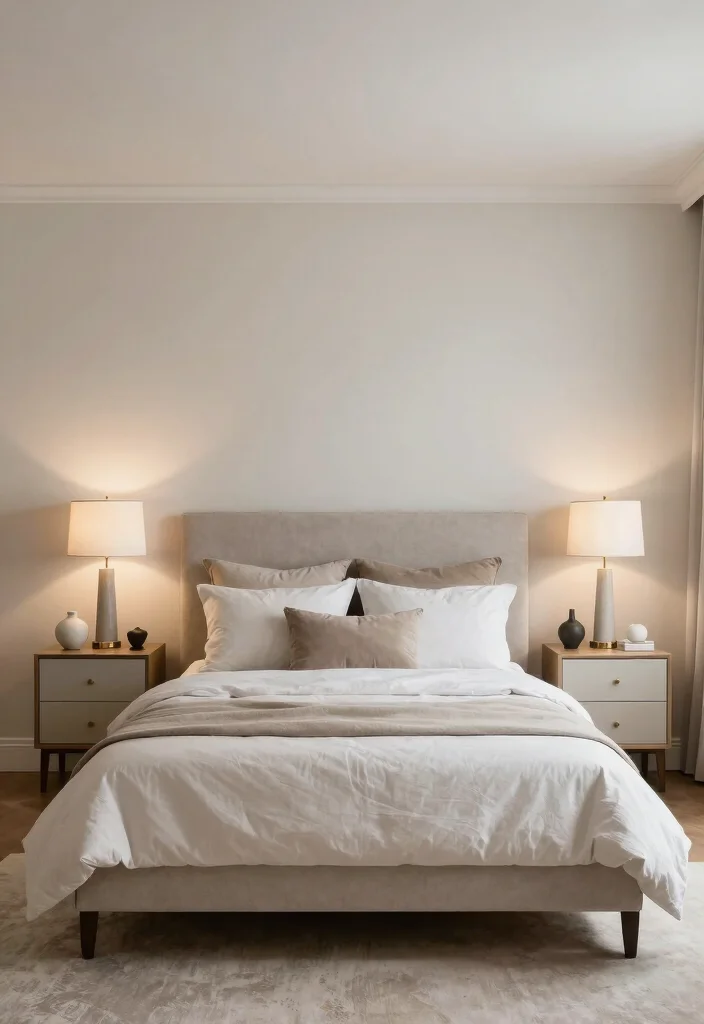 16 Clean Girl Bedroom Ideas for a Minimal Soft Aesthetic - 13. Balanced Symmetry 1