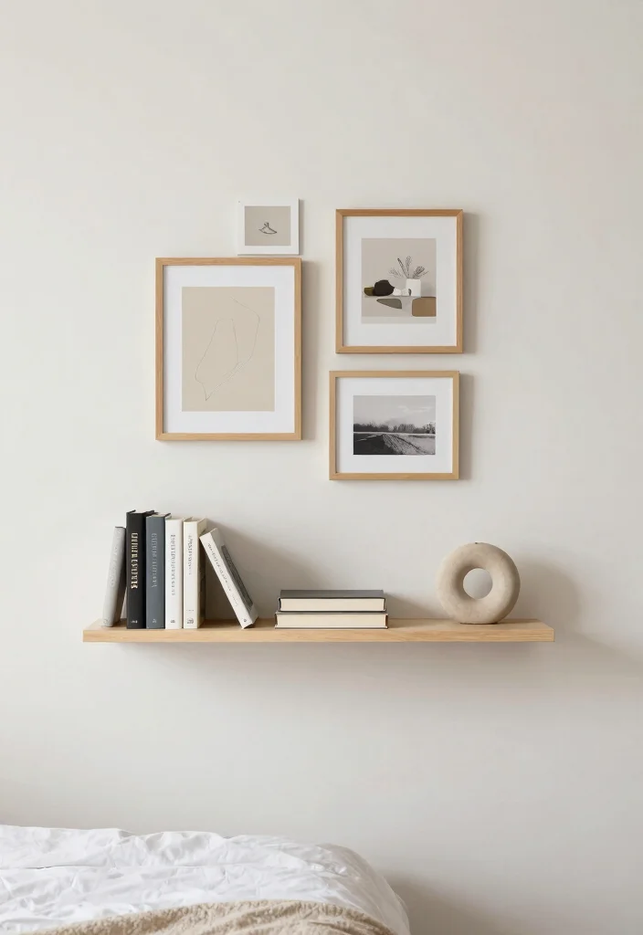 16 Clean Girl Bedroom Ideas for a Minimal Soft Aesthetic - 5. Simple Wall Decor 1