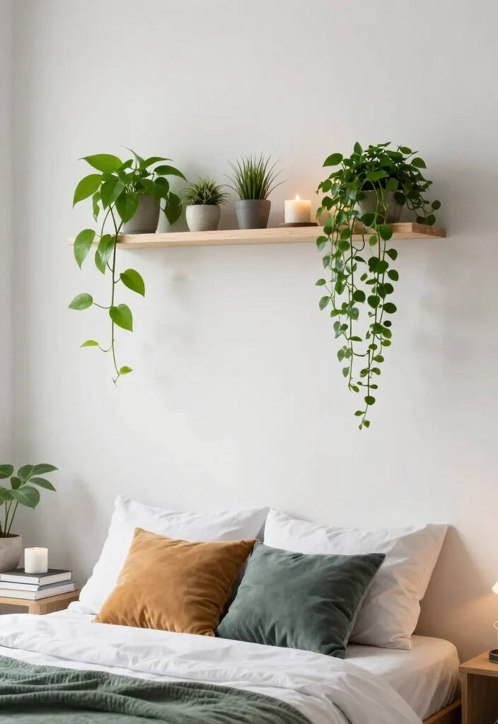 16 Hanging Leaves Decor Bedroom Ideas: Whimsical Natural Touch - 1. Floating Leaf Shelf 1