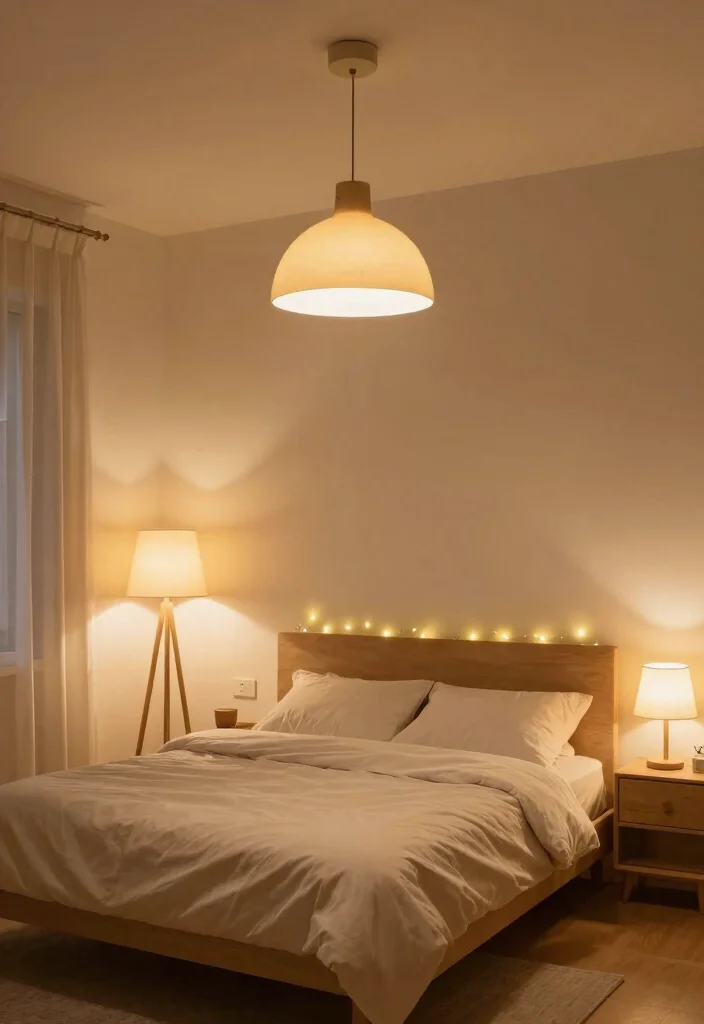 16 IKEA Small Bedroom Ideas for Smart Scandinavian Style - 4. Layered Lighting 1