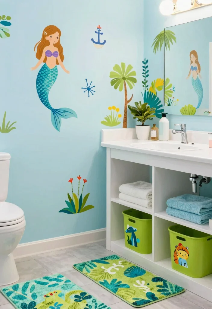 16 Kids Bathroom Ideas For Shared Boy And Girl Rooms - 3. Dual-Themed Decor 1