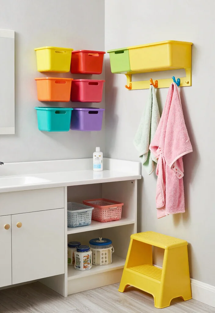 16 Kids Bathroom Ideas For Shared Boy And Girl Rooms - 4. Space-Saving Solutions 1
