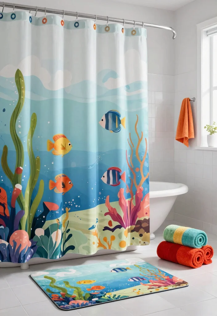 16 Kids Bathroom Ideas For Shared Boy And Girl Rooms - 5. Fun Shower Curtains 1