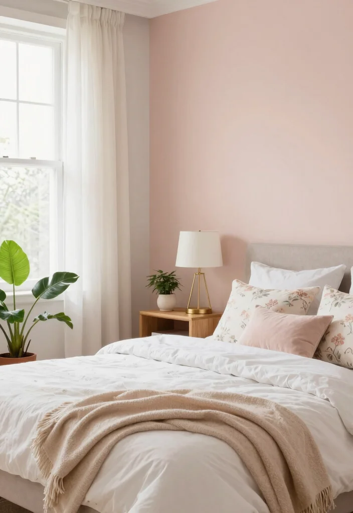 16 Pink Accent Wall Bedroom Ideas: Soft Bold Charm - 1. Soft Blush Haven 1