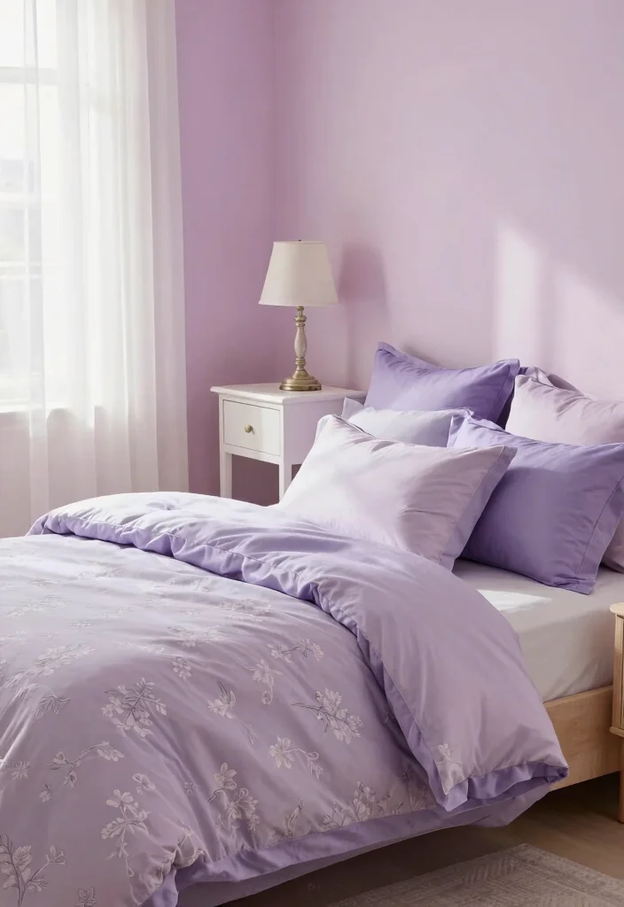 16 Pink Accent Wall Bedroom Ideas: Soft Bold Charm - 11. Romantic Lilac Pink 1