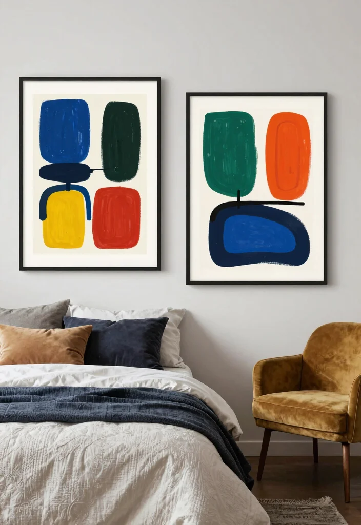 16 Posters for Bedroom Wall Ideas Trendy Expressive Decor - 11. Abstract Art 1