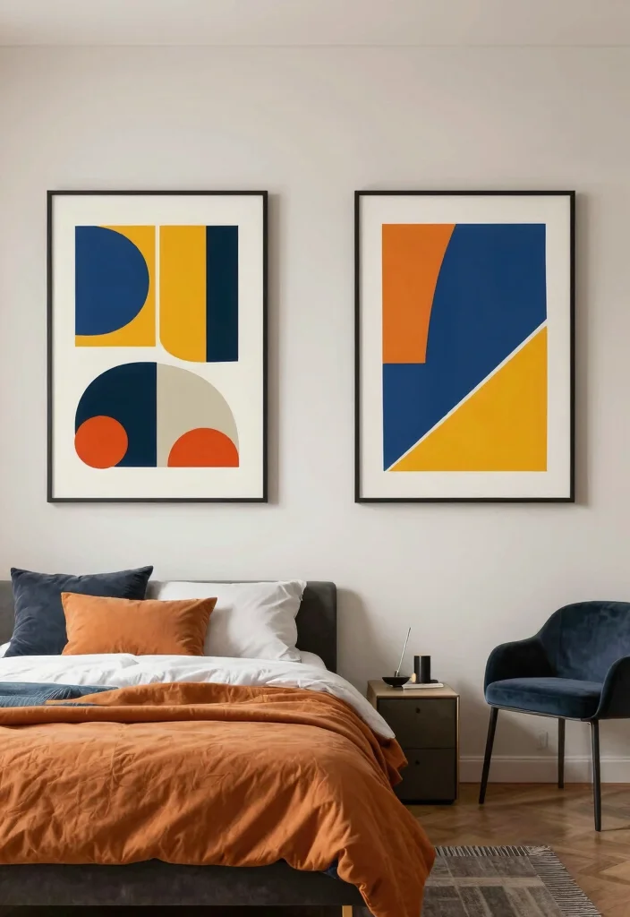 16 Posters for Bedroom Wall Ideas Trendy Expressive Decor - 14. Geometric Patterns 1