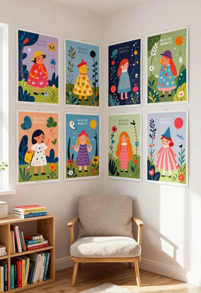 16 Posters for Bedroom Wall Ideas Trendy Expressive Decor - 2. Whimsical Illustrations 1