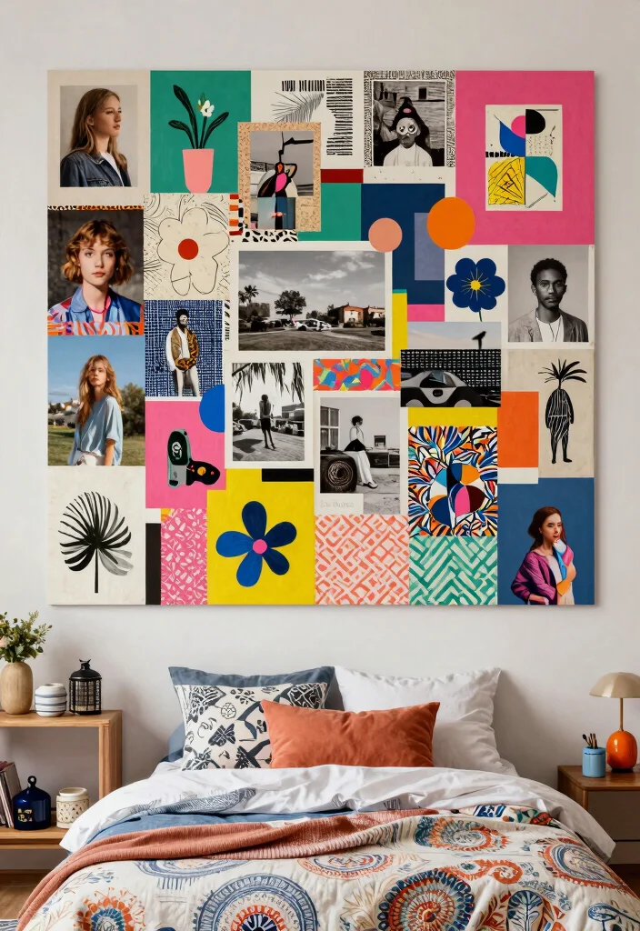 16 Posters for Bedroom Wall Ideas Trendy Expressive Decor - 6. Artistic Collages 1