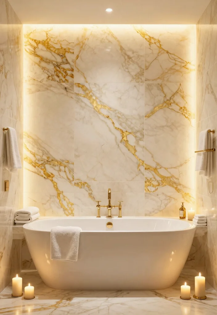 16 Stone Tile Bathroom Ideas With Natural Texture - 13. Elegant Onyx 1