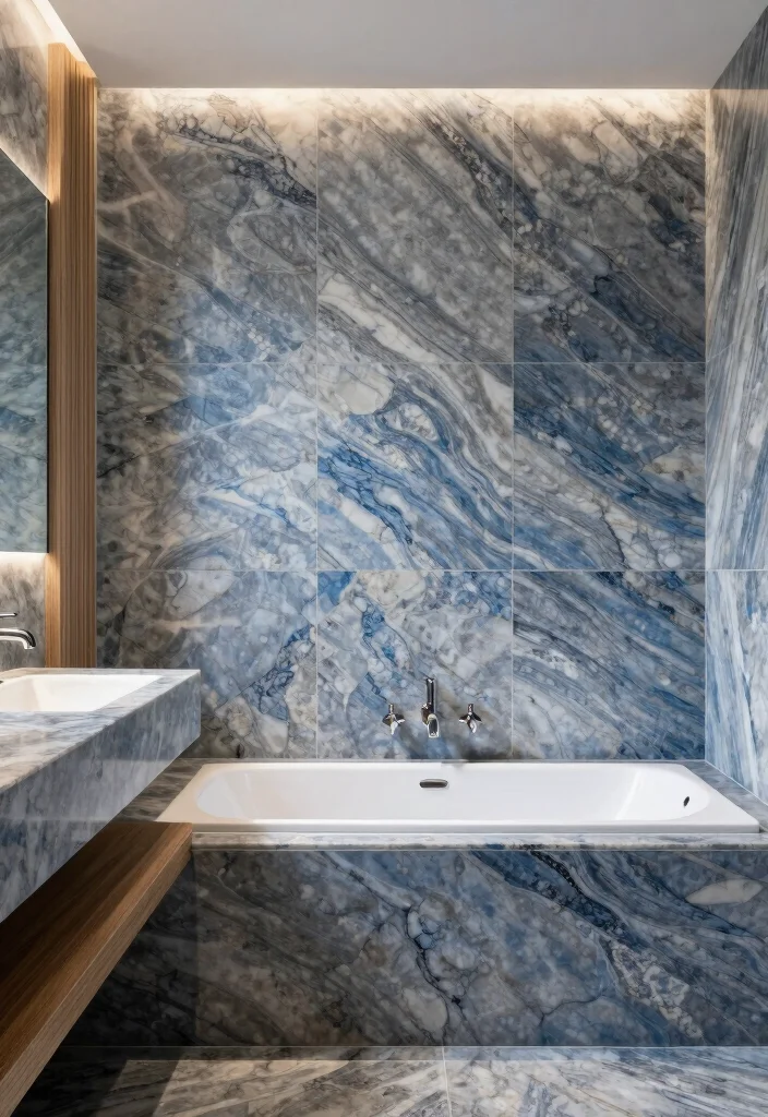 16 Stone Tile Bathroom Ideas With Natural Texture - 7. Unique Quartzite 1