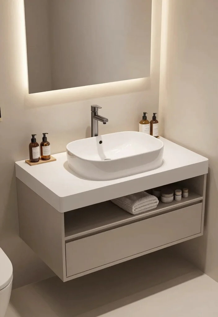 16 Vessel Sink Bathroom Vanity Ideas With Modern Edge - 16. Multi-Functional Vanities 1