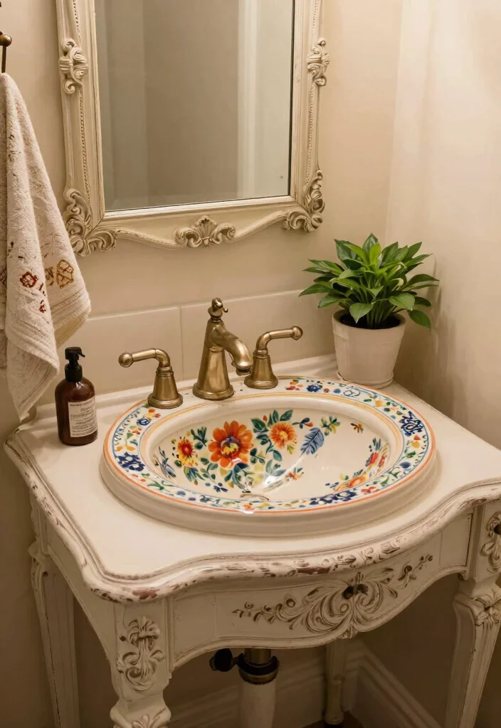 16 Vessel Sink Bathroom Vanity Ideas With Modern Edge - 3. Vintage Style Vessel Sink Vanities 1