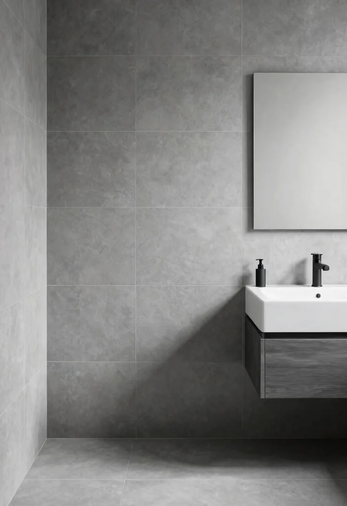 17 Bathroom Tile Paint Before And After Ideas That Transform - 10. Monochrome Magic for a Sleek Look 1