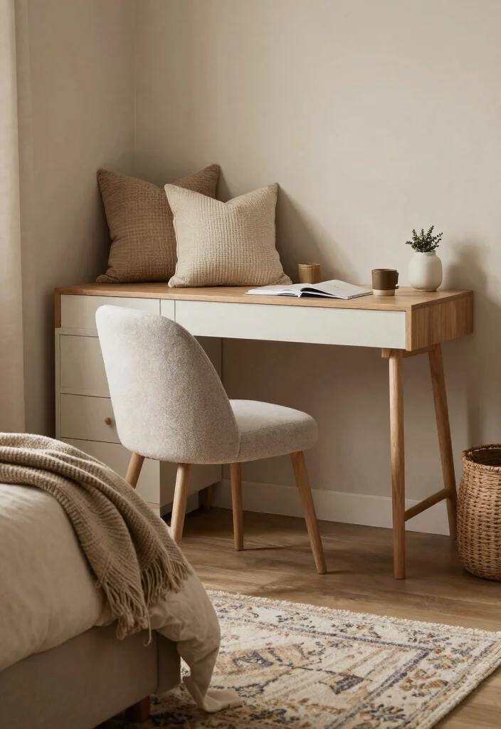 17 Bedroom Design With Study Table Ideas: Smart Dual Purpose - 10. Textured Accents 1