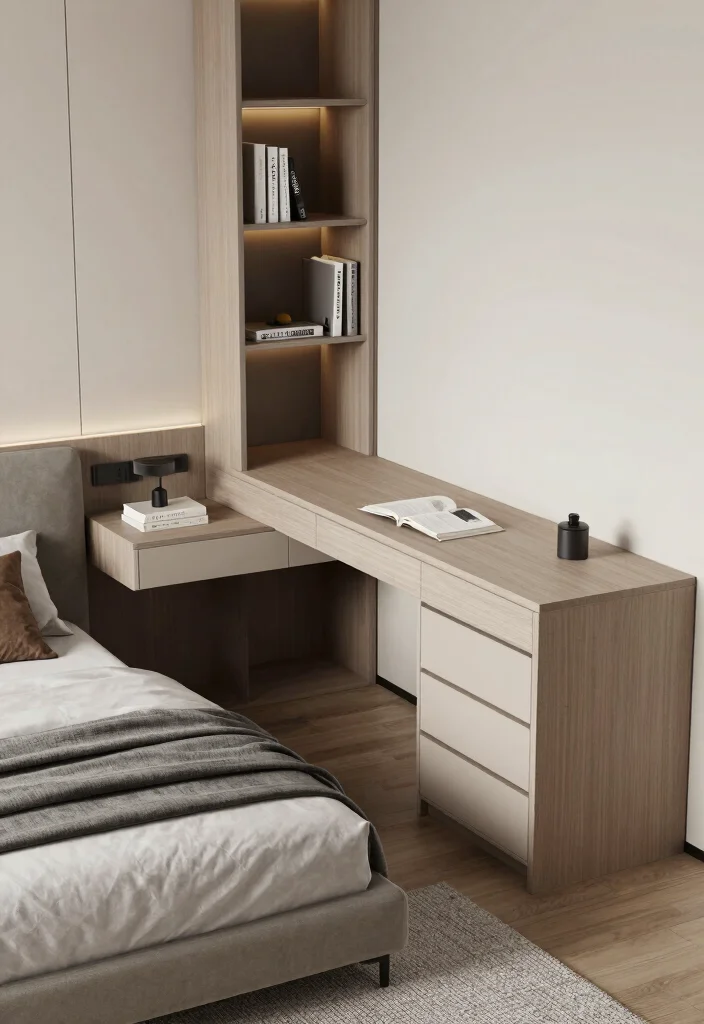 17 Bedroom Design With Study Table Ideas: Smart Dual Purpose - 7. Integrated Furniture Solutions 1