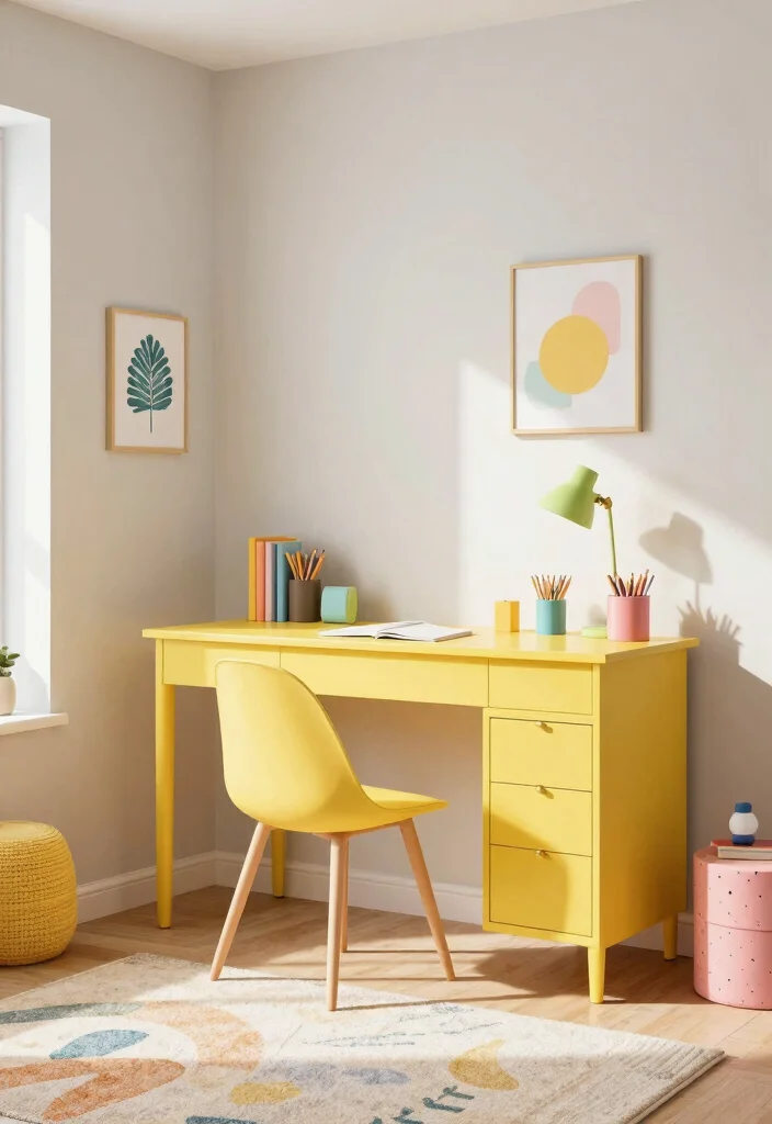 17 Bedroom Design With Study Table Ideas: Smart Dual Purpose - 8. Creative Use of Color 1