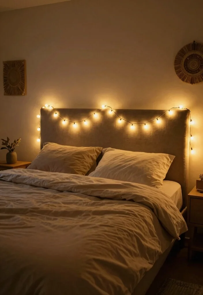 17 Bedroom Fairy Light Ideas for a Cozy Magical Glow - 4. String Lights Above the Bed 1