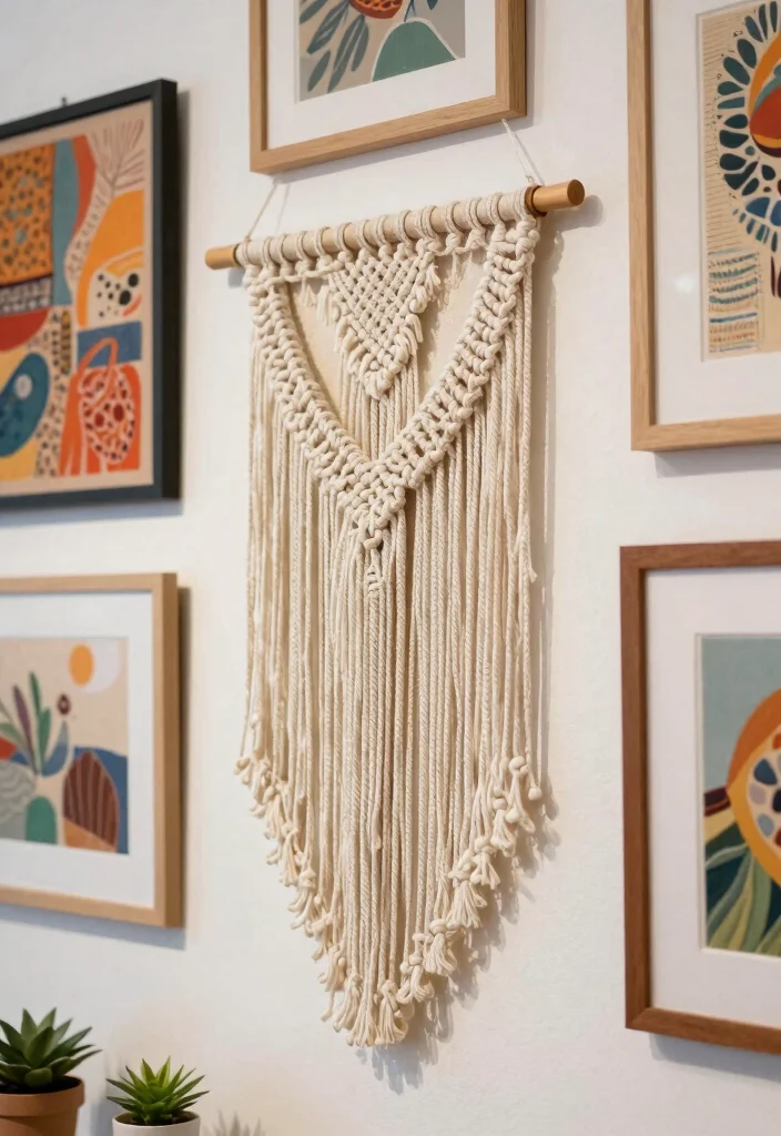 17 Bohemian-Inspired Gallery Wall Ideas for Your Bedroom - 1. Layered Textures 1