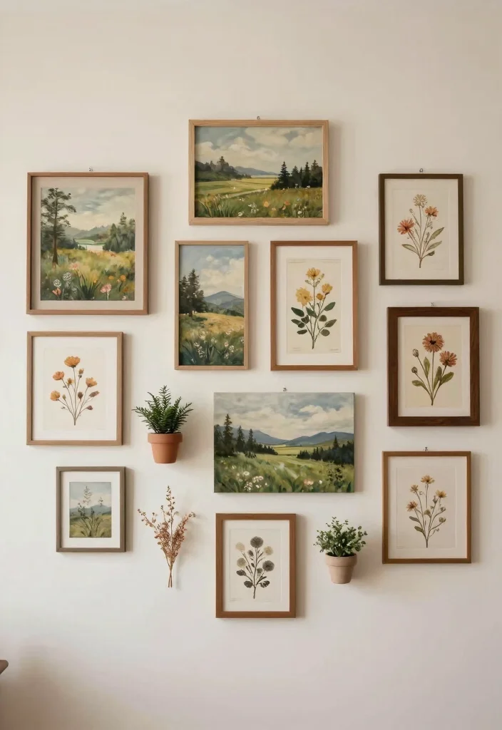 17 Bohemian-Inspired Gallery Wall Ideas for Your Bedroom - 6. Themed Collections 1