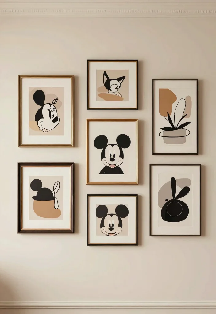17 Disney Bedroom Ideas for Adults Nostalgic Chic Style - 12. Disney-Inspired Wall Art 1